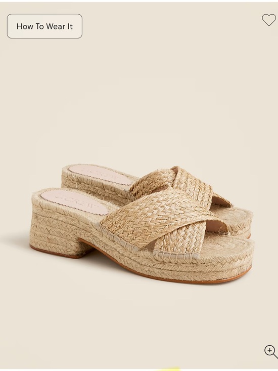 J. Crew Shoes - Jcrew Woven Straw Platform Slide Sandals - Natural Raffia - 7 - NWT